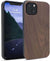 For Iphone 13 Real Wood Hybrid Case w/ Inner TPU - Walnut