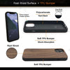 For Iphone 13 Real Wood Hybrid Case w/ Inner TPU - Walnut