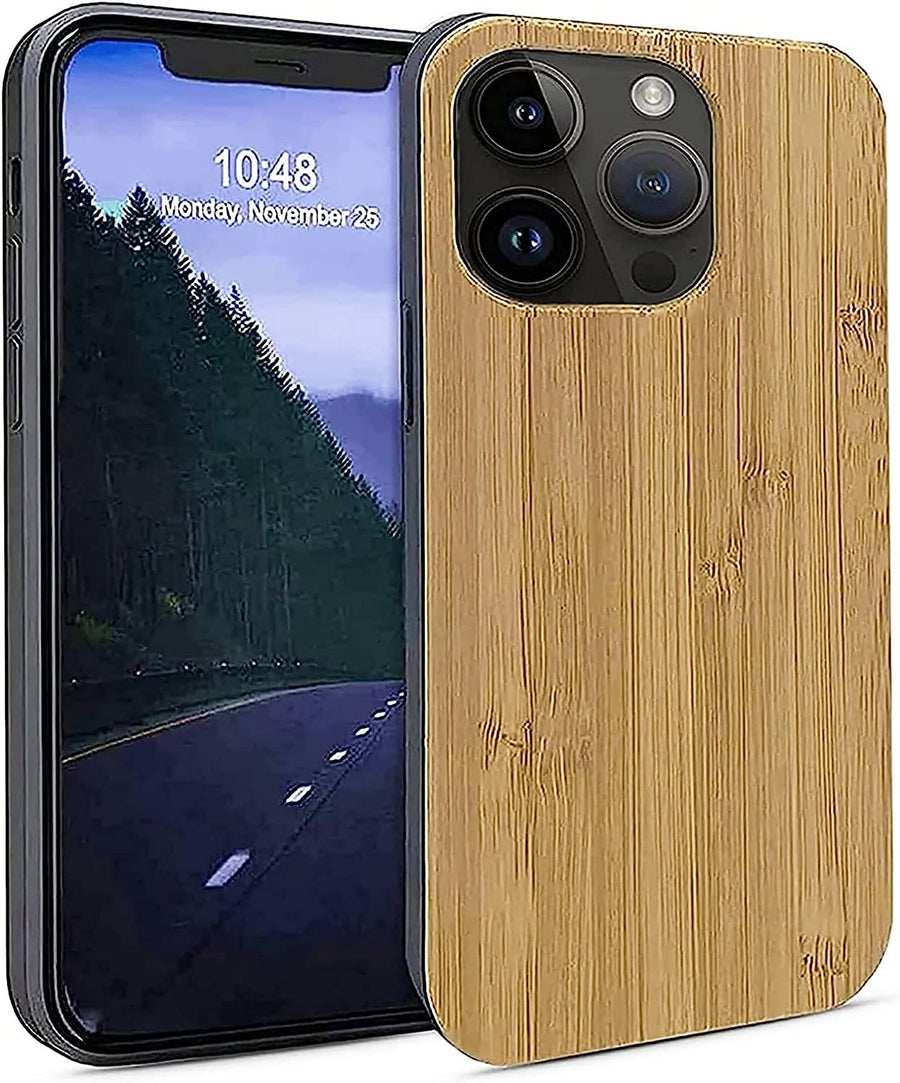 Gemi-Case for iPhone 15 Pro Bamboo Wooden Case