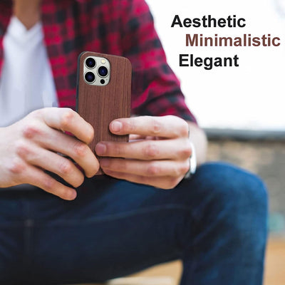 Gemi-Case For iPhone 14 Pro Max Rosewood Case Wooden Case