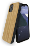 For Iphone 14 Real Wood Hybrid Case w/ Inner TPU - Bamboo