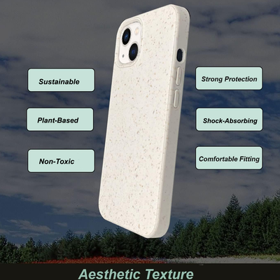 For Iphone 14 Plus Plant Based Naturally Speckled Case - Ivory White