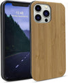 For Iphone 13 Pro Real Wood Hybrid Case w/ Inner TPU - Bamboo