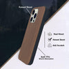 For Iphone 13 Pro Real Wood Hybrid Case w/ Inner TPU - Walnut