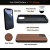 For Iphone 13 Real Wood Hybrid Case w/ Inner TPU - Rosewood