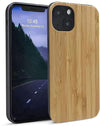 For Iphone 14 Real Wood Hybrid Case w/ Inner TPU - Bamboo