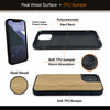 For Iphone 12 / 12 Pro Real Wood Hybrid Case w/ Inner TPU - Bamboo