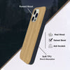 For Iphone 13 Pro Real Wood Hybrid Case w/ Inner TPU - Bamboo