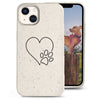 For Iphone 13 - Naturally Speckled Dog Paw W/ Heart (Black)