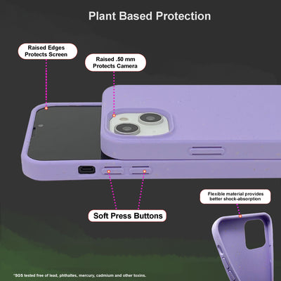 Iphone 14 Plant Based Naturally Speckled Case - Purple