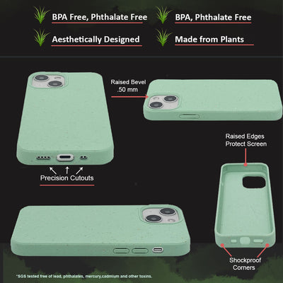 For Iphone 13 Plant Based Naturally Speckled Case - Green