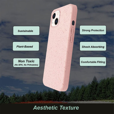 For Iphone 14 Plant Based Naturally Speckled Case - Pink