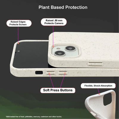 For Iphone 14 Plant Based Naturally Speckled Case - Ivory White