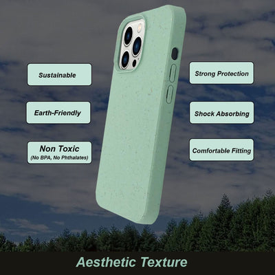 For Iphone 14 Pro Plant Based Naturally Speckled Case - Green