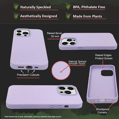 For Iphone 14 Pro Max Plant Based Naturally Speckled Case - Purple