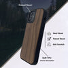 For Iphone 12  / 12 Pro / 12 Pro Max Real Wood Hybrid Case w/ Inner TPU - Walnut