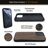 For Iphone 12  / 12 Pro / 12 Pro Max Real Wood Hybrid Case w/ Inner TPU - Walnut